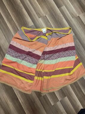 BCBGeneration Geometric Knit Shawl Wrap Boho Open Front One Size
